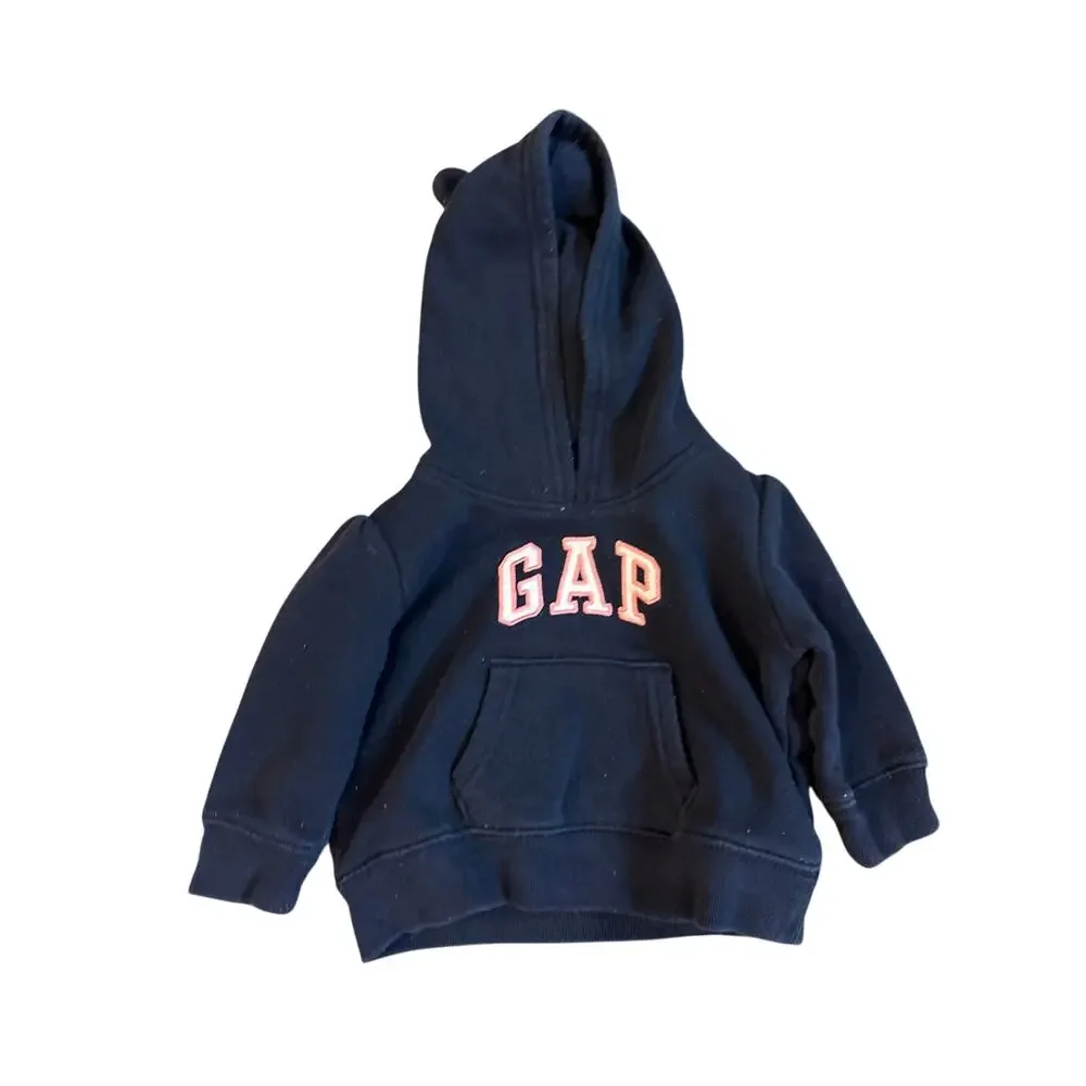 Baby GAP 6-12M Navy Hoodie Logo Pullover Sweatshirt‎ Classic Sweatsuit Lot EUC